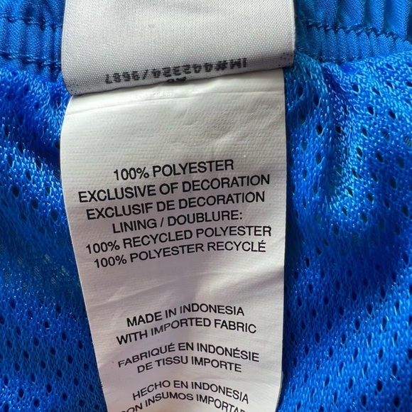 Nike Men's Cargo Swim Trunks Blue Yellow Pocket Lined Drawstring Surf Shorts XL - Picture 12 of 13